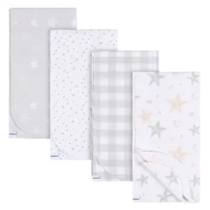 4-Pack Baby Neutral Celestial Flannel Blankets