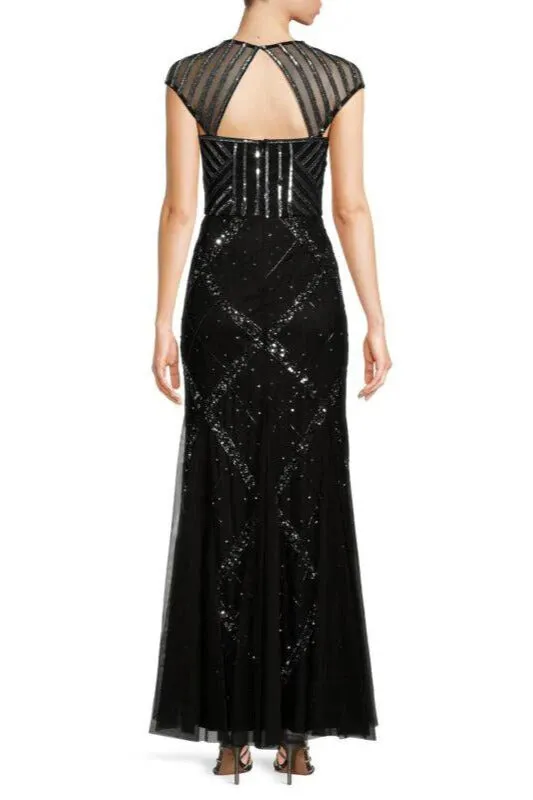 Adrianna Papell Women's Beaded Cap Sleeve Gown - Wholesale