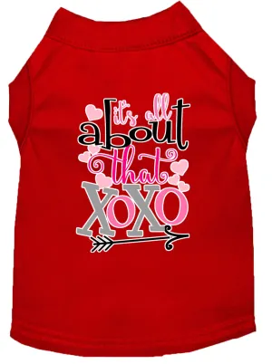All About That Xoxo Screen Print Dog Shirt Red Xl