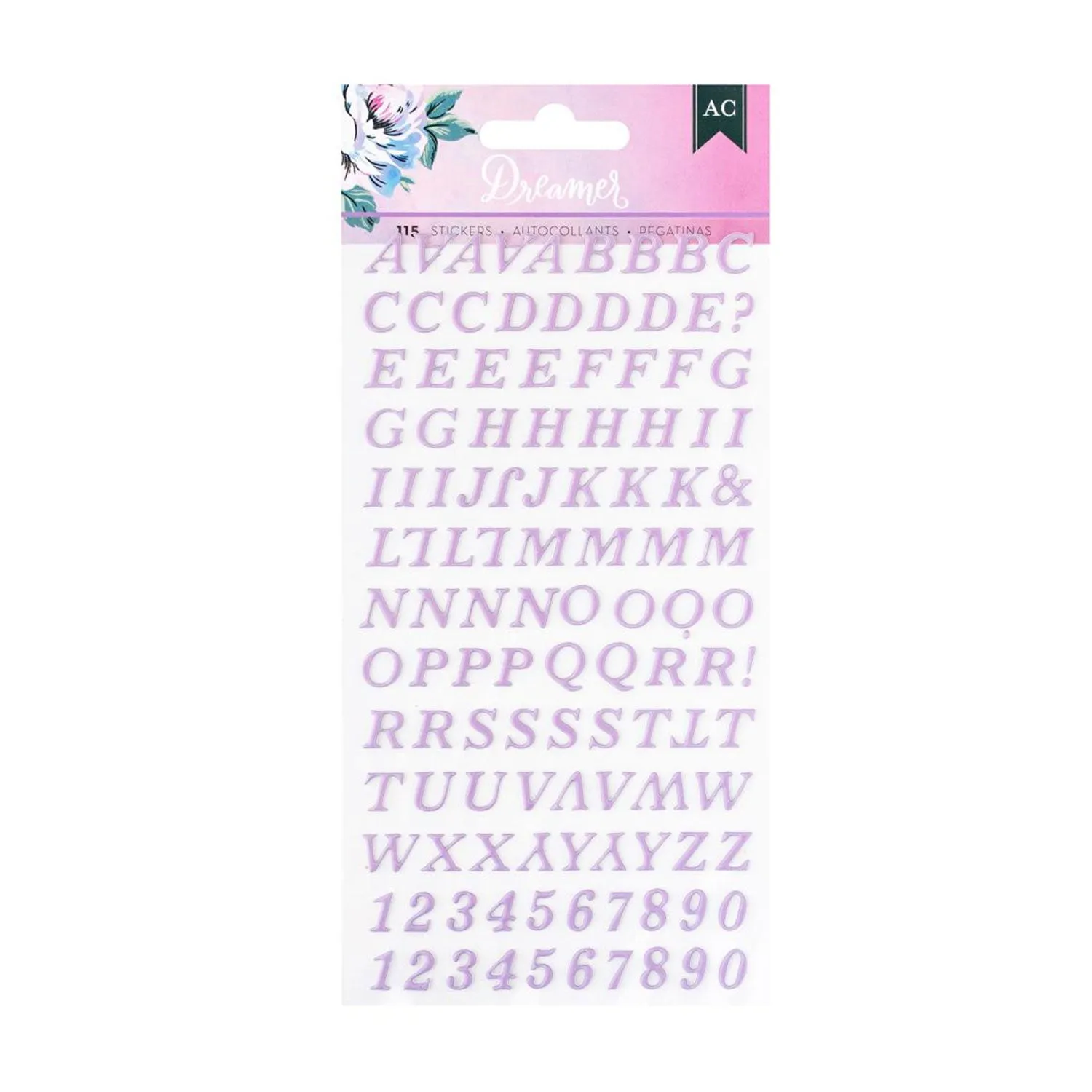 American Crafts Dreamer Puffy Stickers 115/Pkg - Alpha