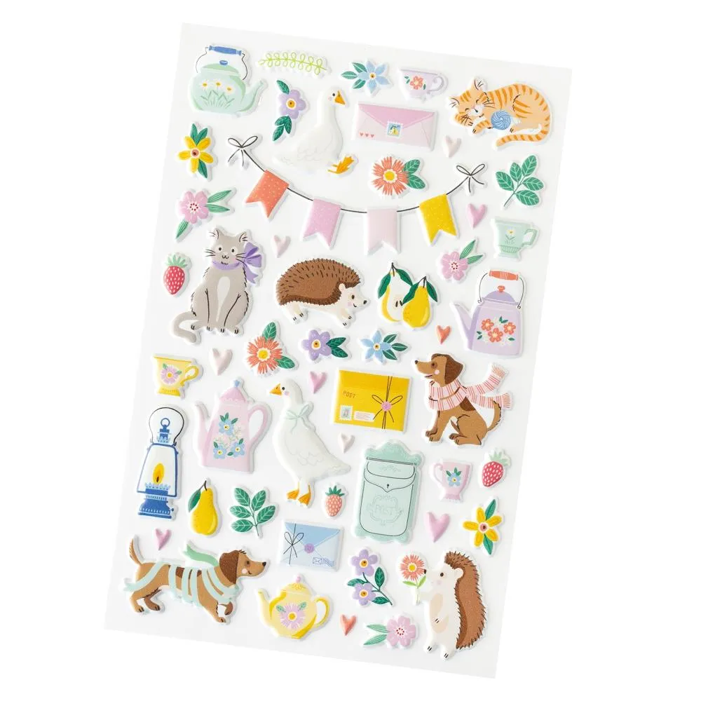 American Crafts Poppy And Pear Puffy Stickers 52/Pkg