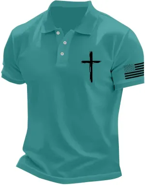 American Flag Shirts for Men USA 4th of July Indepednece Day Polo T-Shirt Summer Athletic Workout Patriotic Tee Tops
