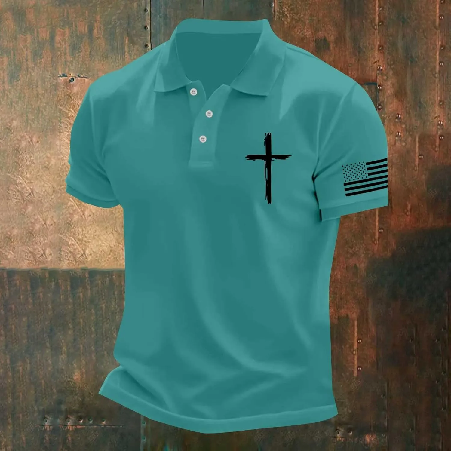 American Flag Shirts for Men USA 4th of July Indepednece Day Polo T-Shirt Summer Athletic Workout Patriotic Tee Tops