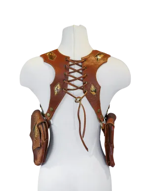 Authentic Leather Utility Harness with Snake Skin Inlays