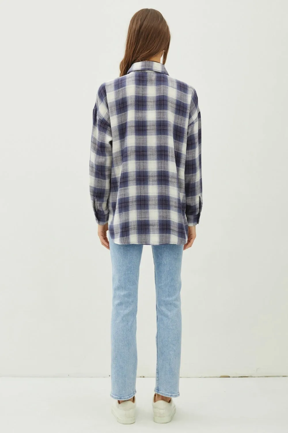 Be Cool Plaid Flannel Button Down Shirt with Chest Pocket
