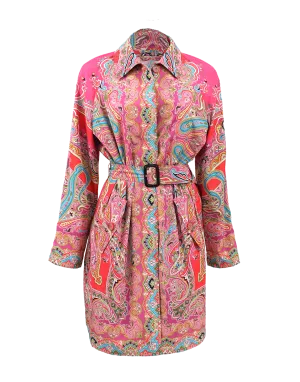 Belted Paisley Trench