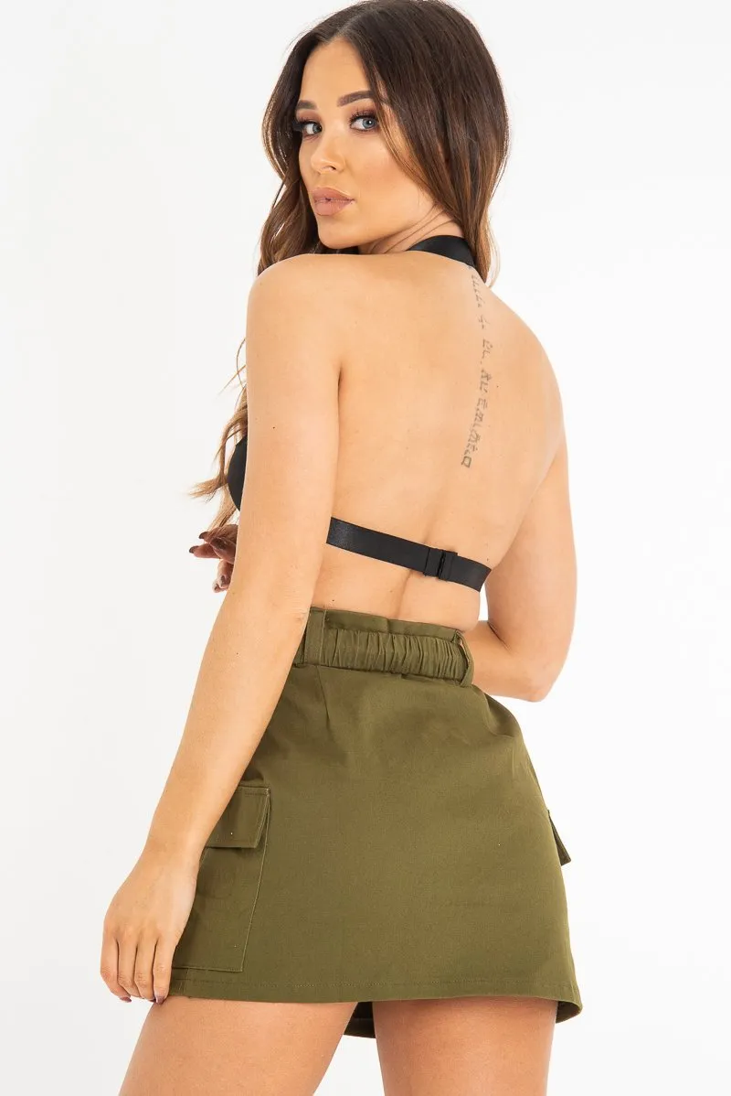 Black Net Bandage Plunge Cut Out Bodysuit - Madison