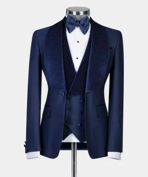 Blue Shinning Collar Tuxedo