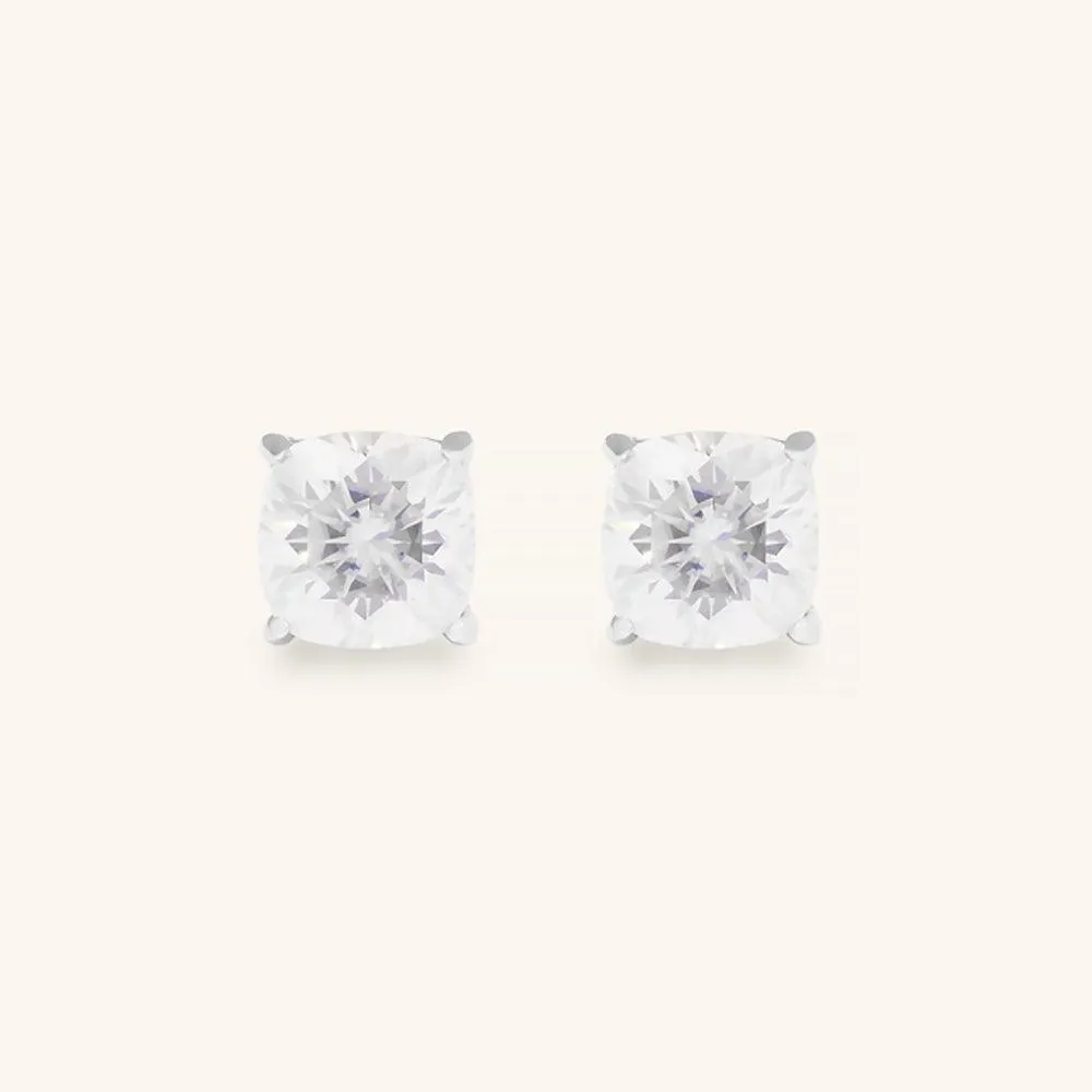 Classic Cushion Premium Moissanite Stud Earrings