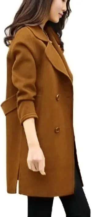 cooki Womens Coats Winter Long Loose Wool Blend Trench Coats Pea Coat Plus Size Long Jackets Double Breasted Warm Slim Coats