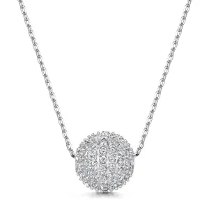Dianna Snowball Pendant - Rhodium