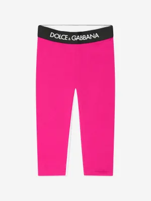 Dolce & Gabbana Baby Girls Logo Leggings in Pink