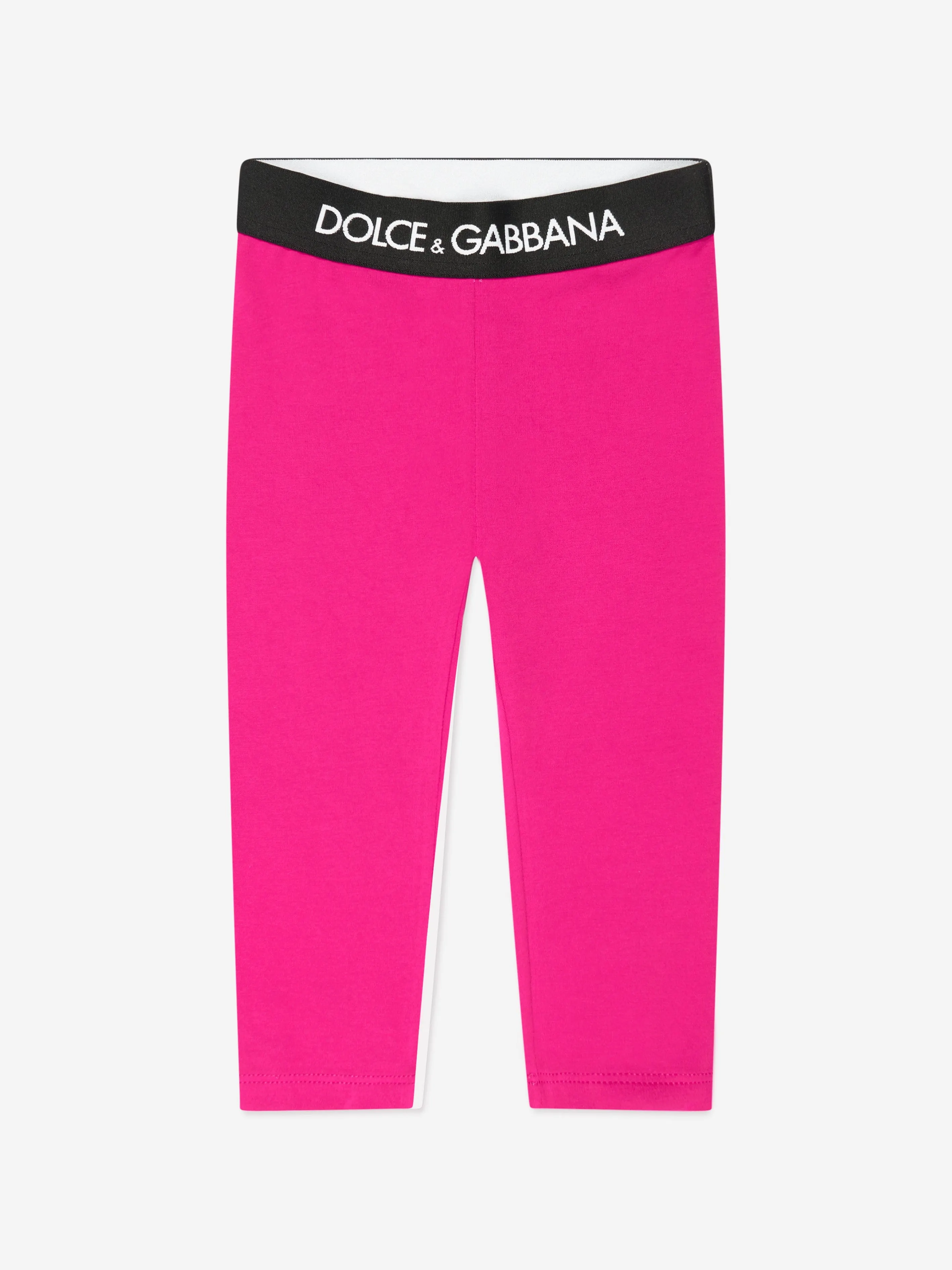 Dolce & Gabbana Baby Girls Logo Leggings in Pink
