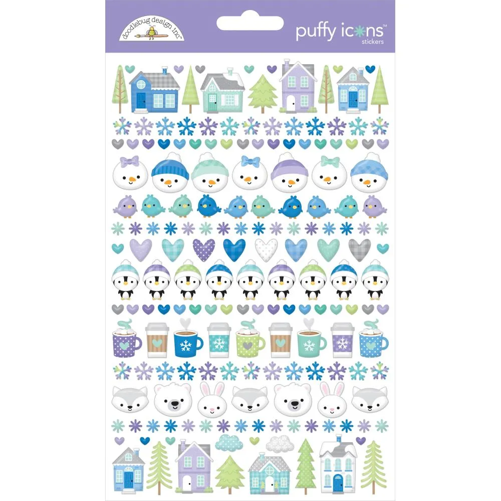 Doodlebug Puffy Stickers Snow Much Fun Icons*