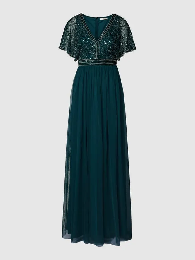 Evening dress with sequins and decorative stones Jake*s Cocktail, green