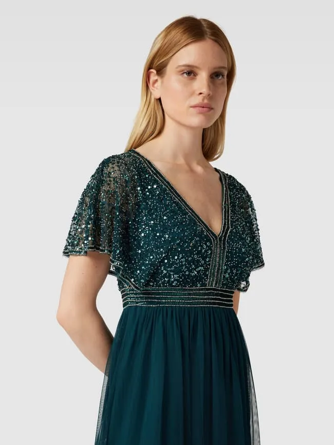 Evening dress with sequins and decorative stones Jake*s Cocktail, green