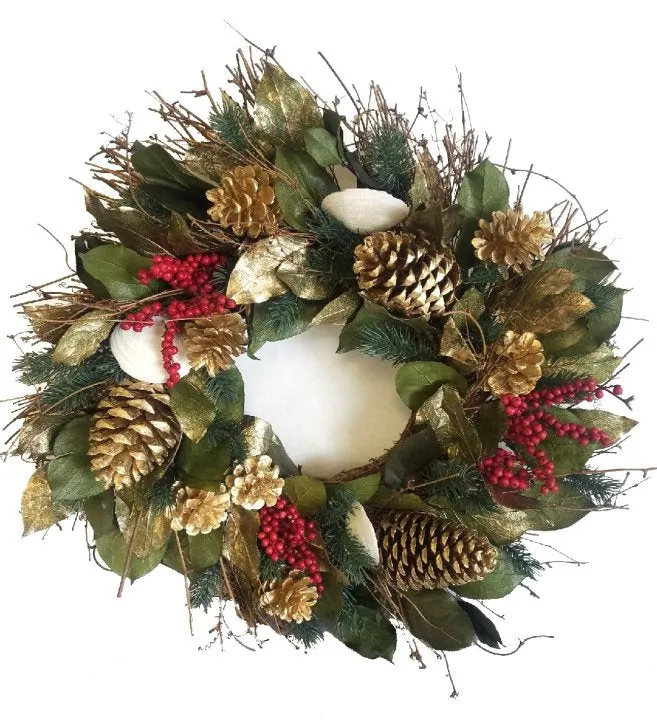 Golden Shores Preserved Holiday Wreath