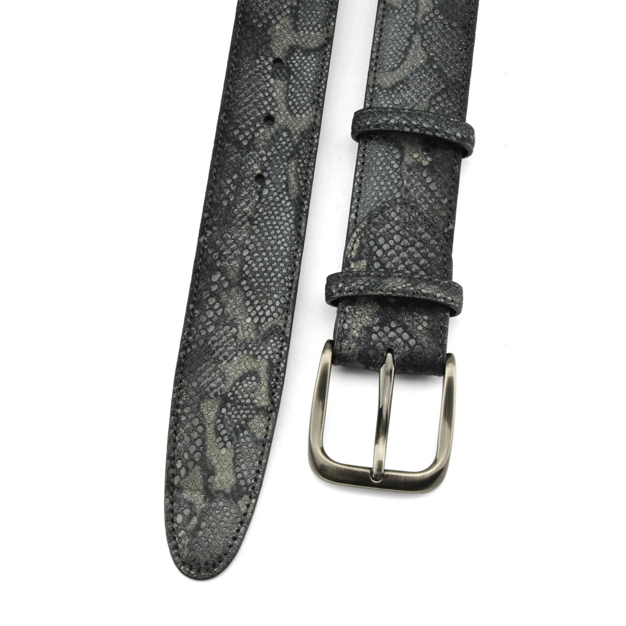 Gothic Metallic Python Effect Belt