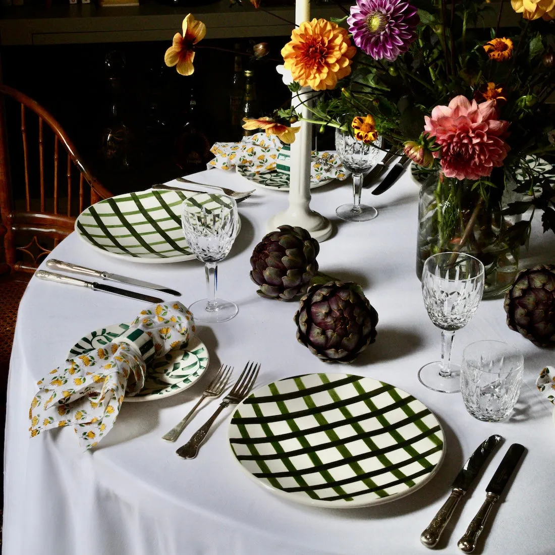 Green Trellis Dinner Plates (Set of 4)