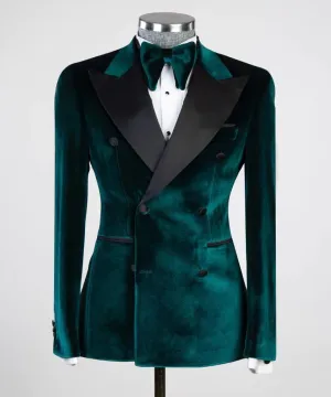 Green Velvet Tuxedo Jacket