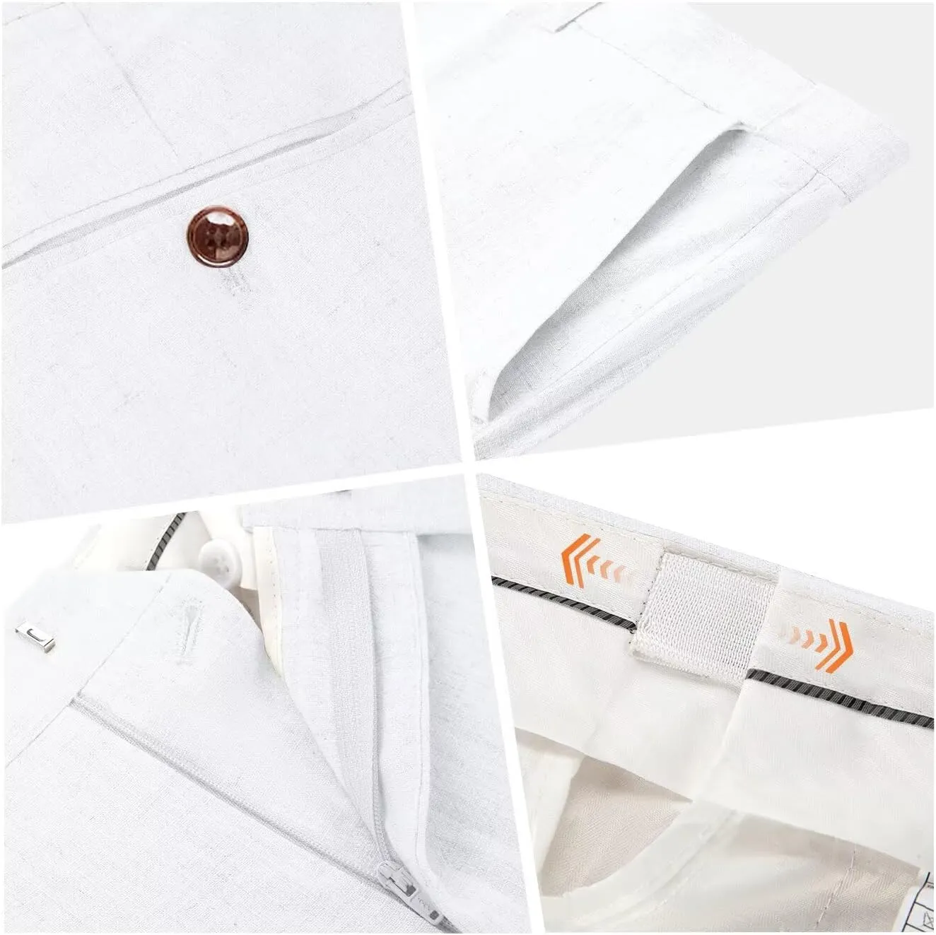 High-End Suits Casual Linen Beige Men's 2 Piece Suits Wedding Suits Slim Fit Groomsmen Tuxedos Summer Linen Vest Pant