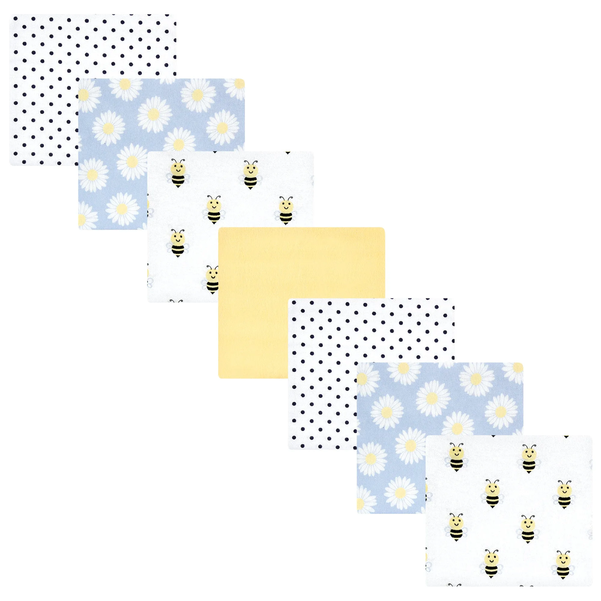 Hudson Baby Cotton Flannel Receiving Blankets Bundle, Daisy Bee