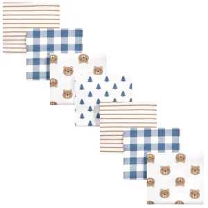 Hudson Baby Cotton Flannel Receiving Blankets Bundle, Little Bear