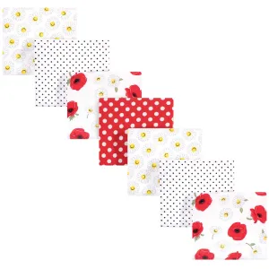 Hudson Baby Cotton Flannel Receiving Blankets Bundle, Poppy Daisy