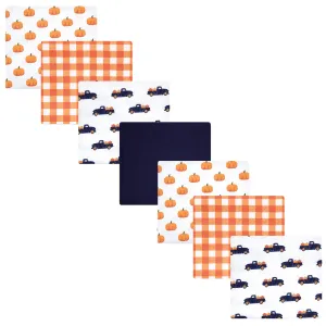 Hudson Baby Cotton Flannel Receiving Blankets Bundle, Pumpkin Truck