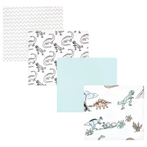 Hudson Baby Cotton Flannel Receiving Blankets, Neutral Dino World