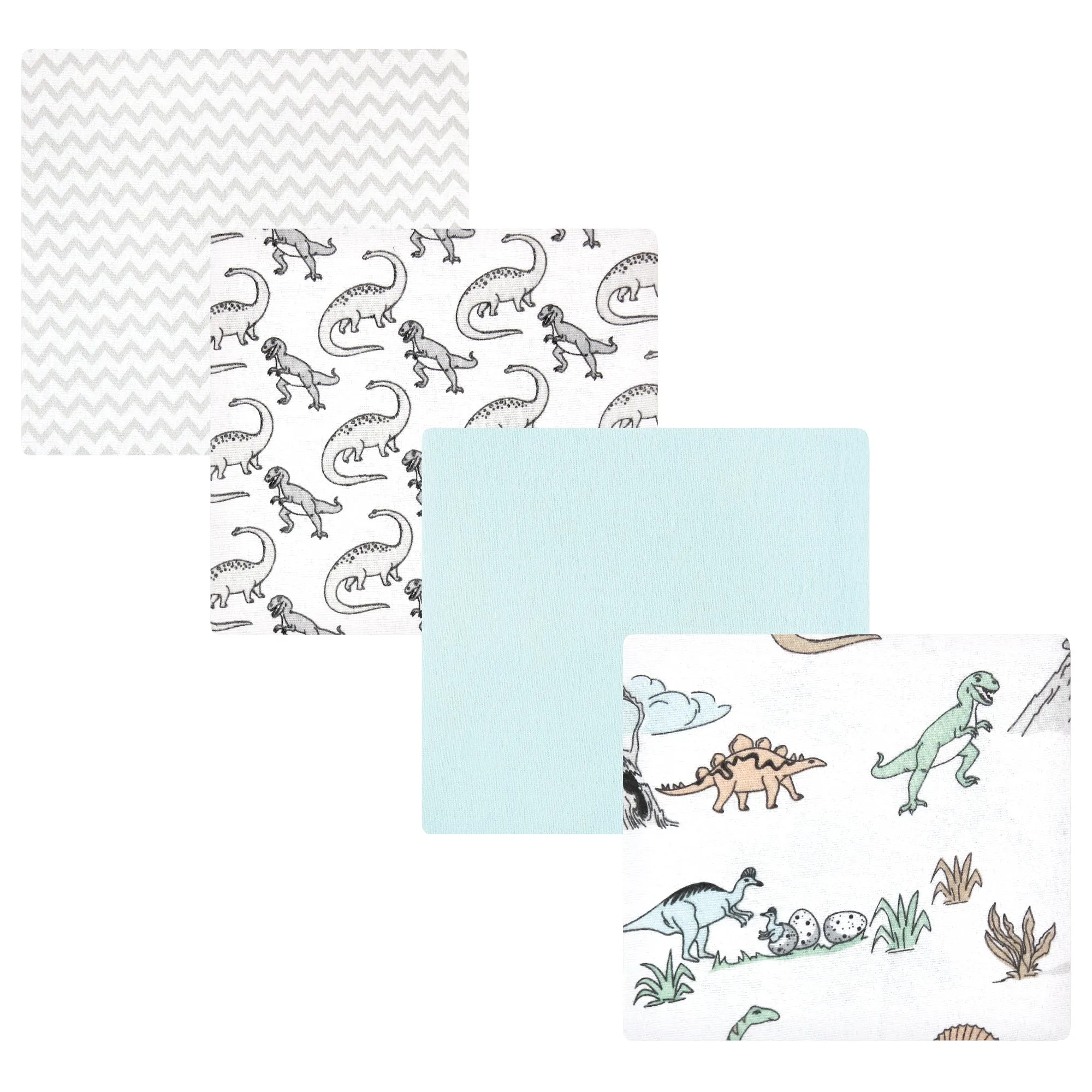 Hudson Baby Cotton Flannel Receiving Blankets, Neutral Dino World