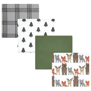 Hudson Baby Cotton Flannel Receiving Blankets, Wild Forest