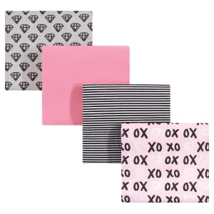 Hudson Baby Cotton Flannel Receiving Blankets, Xoxo