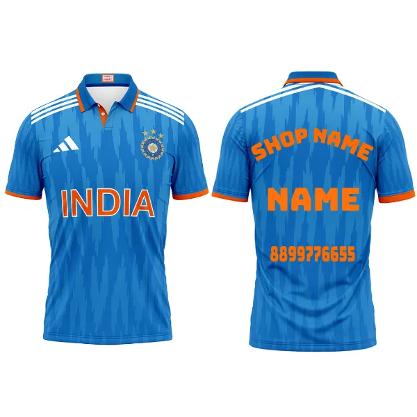 India Cricket ODI Jersey With Name And Printed.