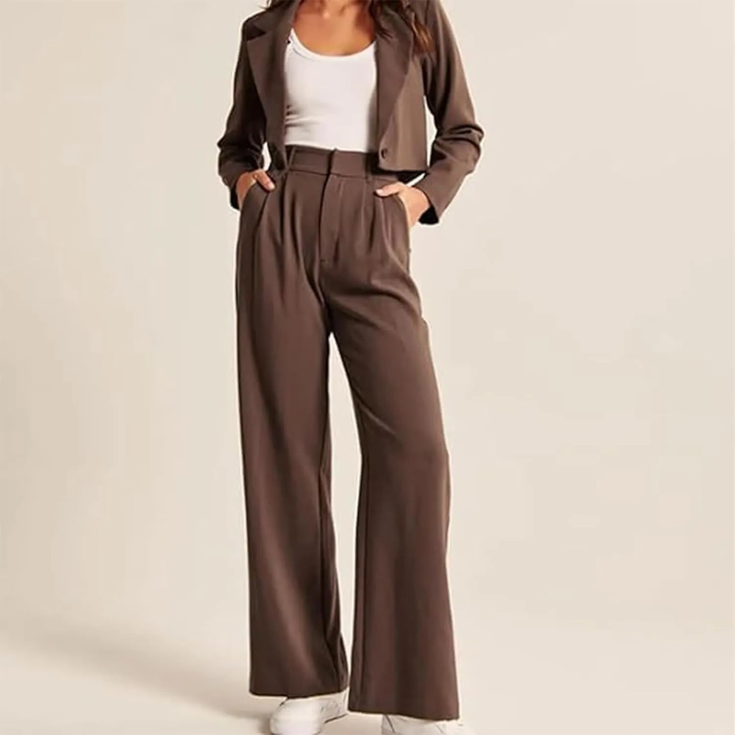 INGKE Aerelle Pants, Wide Leg Tailored Pants, Daisy Grace Wide Leg Trousers for Women