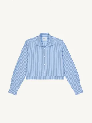 Iris fine poplin, inverted pinstripe cropped shirt