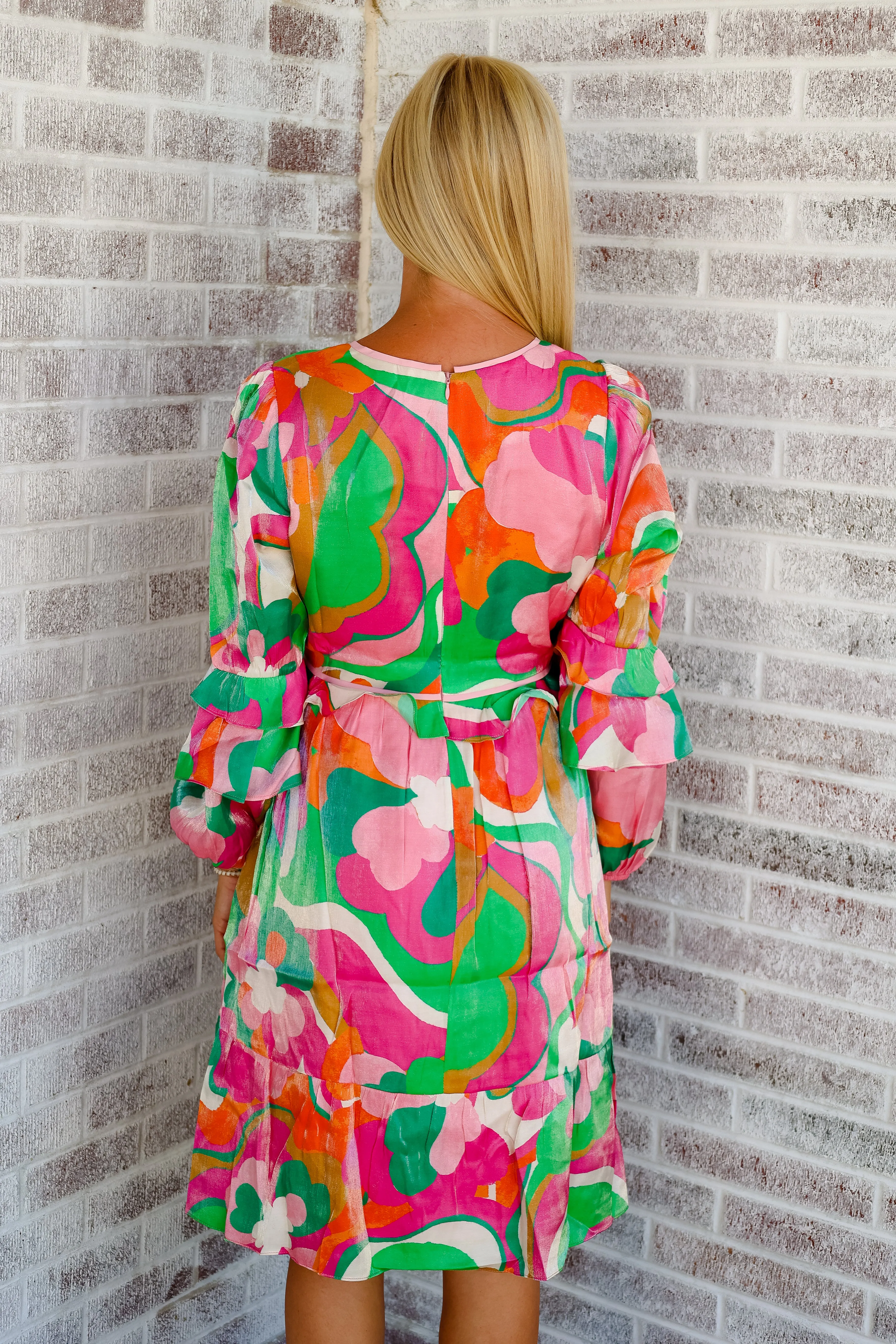 Island Hues V-Neck Printed Short Dress