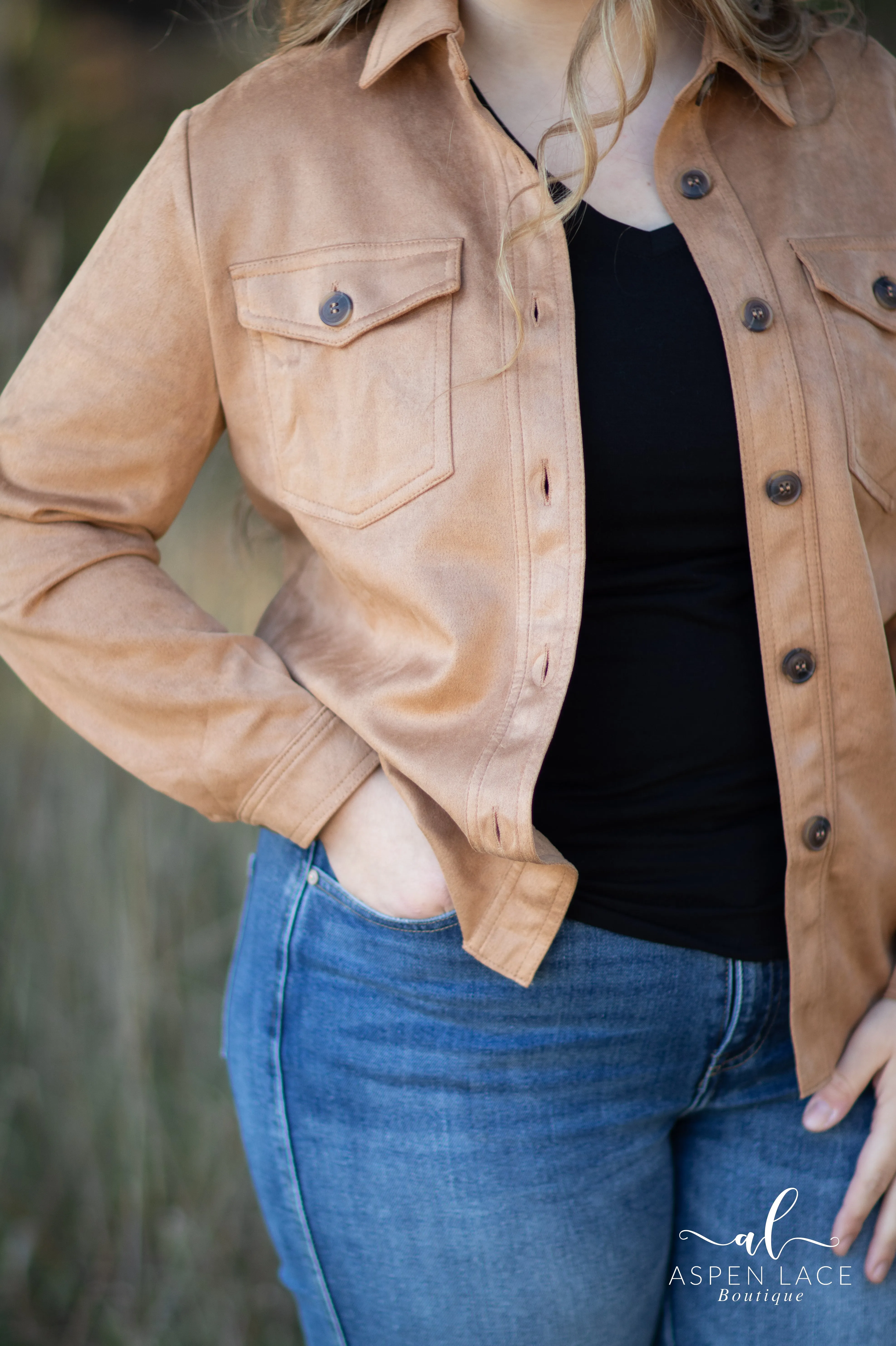 Kora Suede Shacket (Camel)