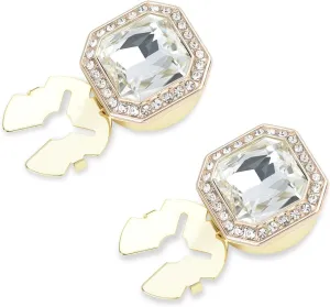Large Crystal Square Button Covers Cufflink Snap-On Jewelry Clips for Shirts & Jackets, Damage-Free Decorative Button Accessories