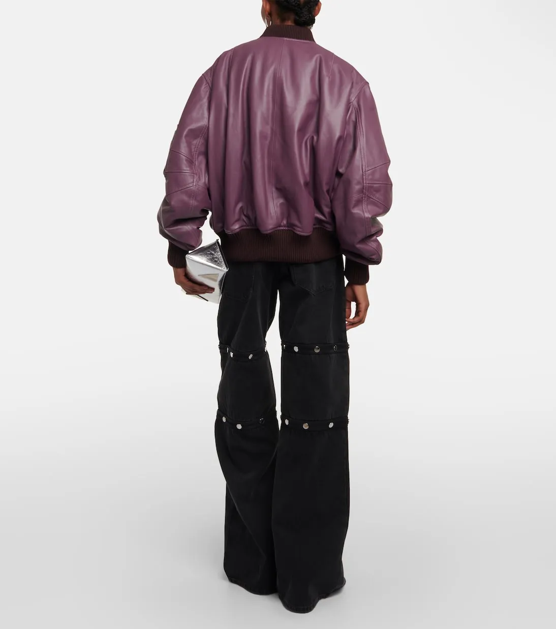 Leather bomber jacket anja The Attico, purple