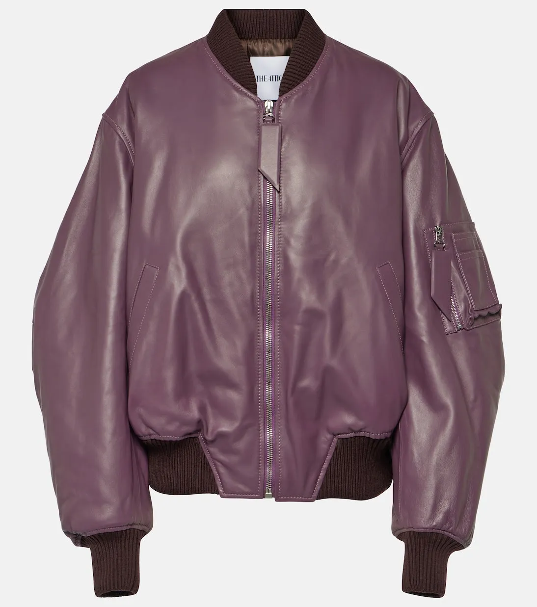 Leather bomber jacket anja The Attico, purple