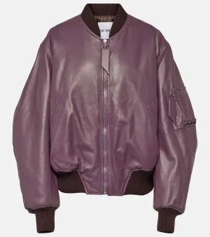 Leather bomber jacket anja The Attico, purple