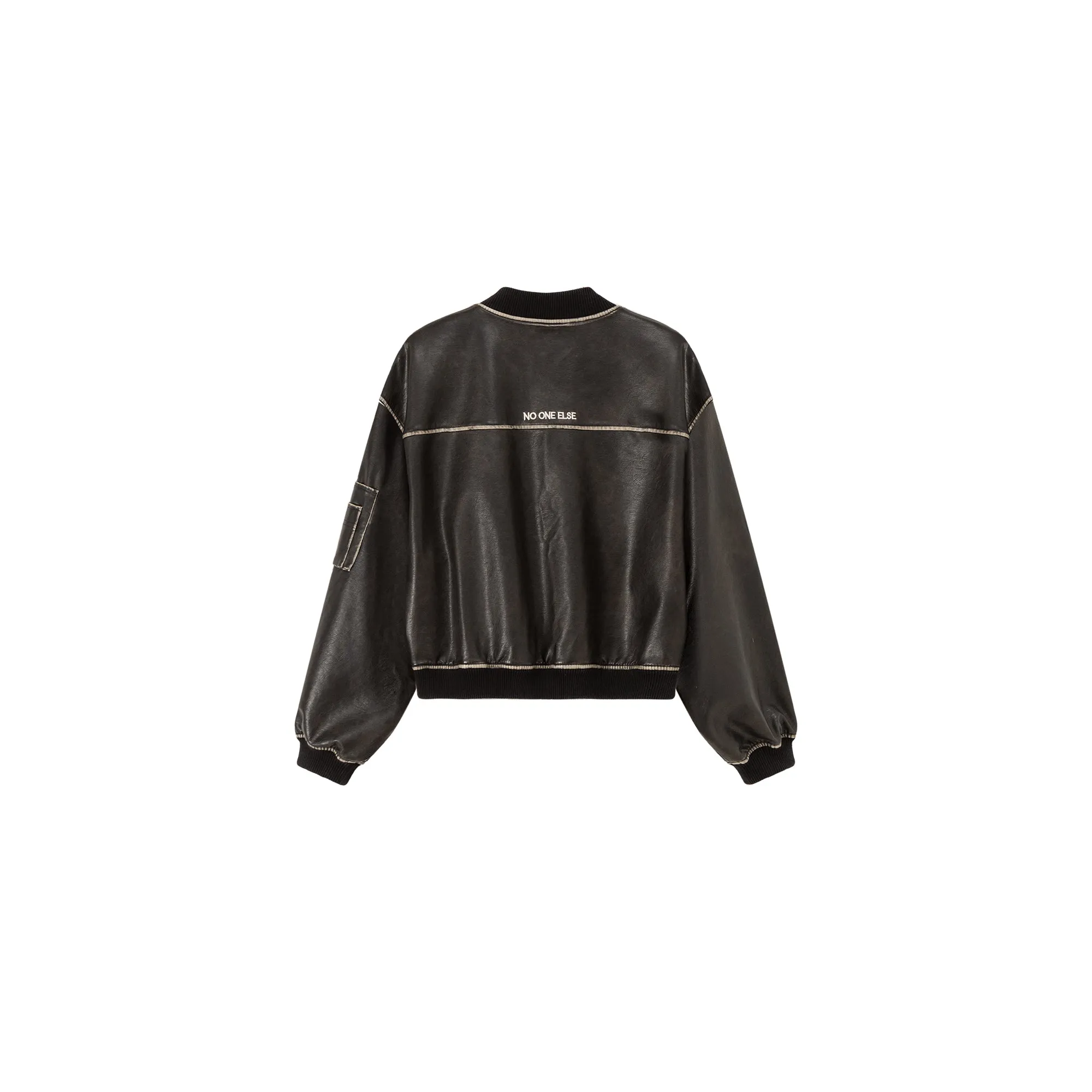 Lined Leather Boxy Jacket