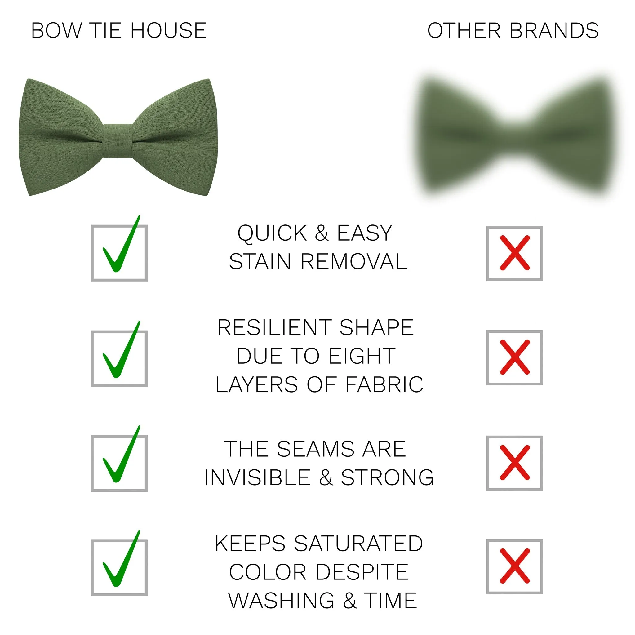 Linen Asparagus Bow Tie