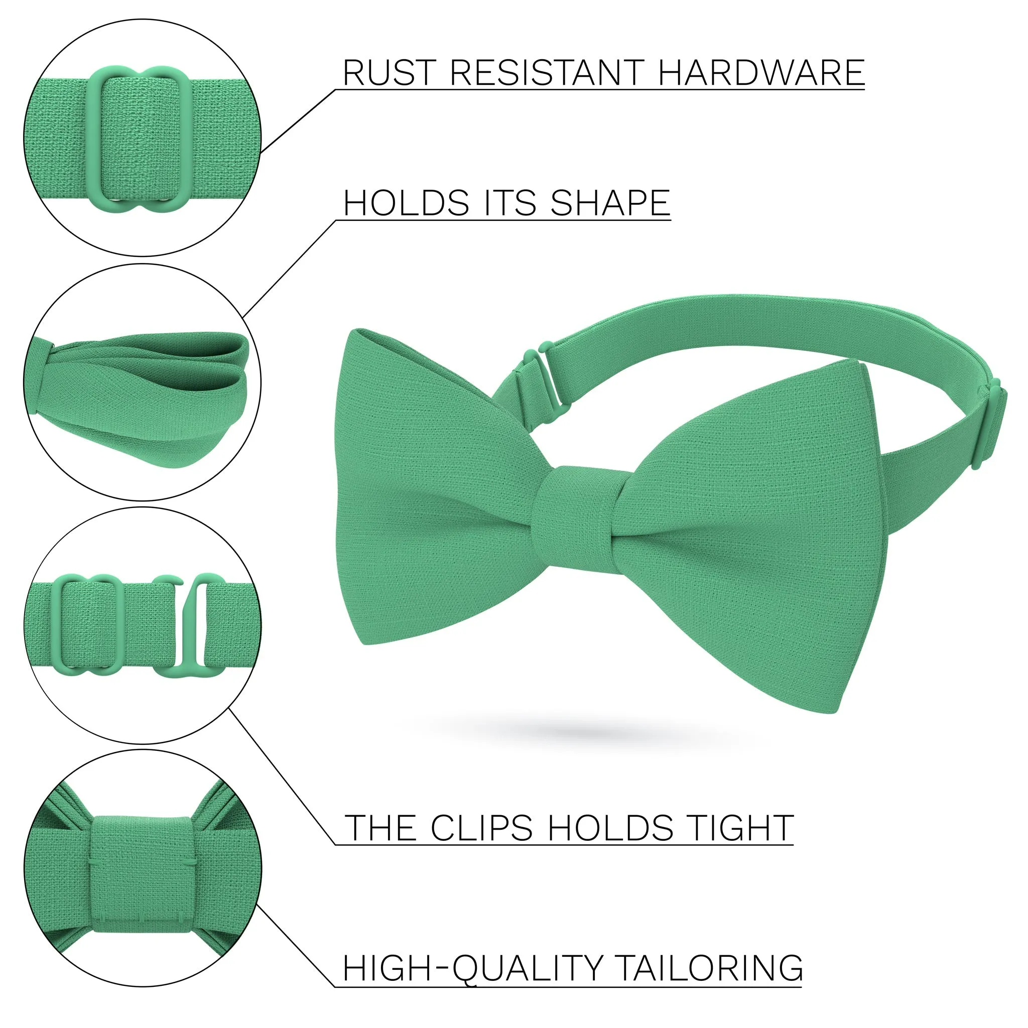 Linen Green Mint Bow Tie