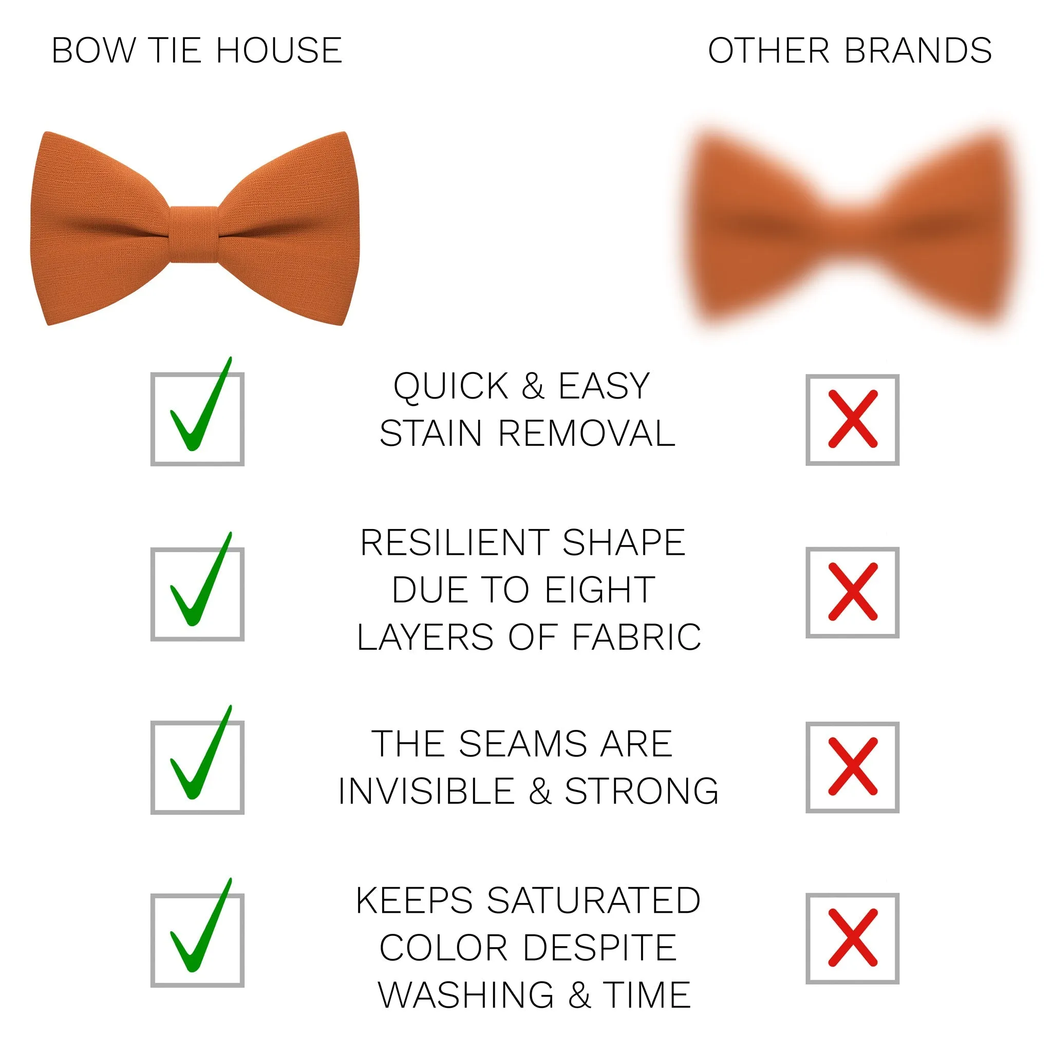 Linen Orange Bow Tie