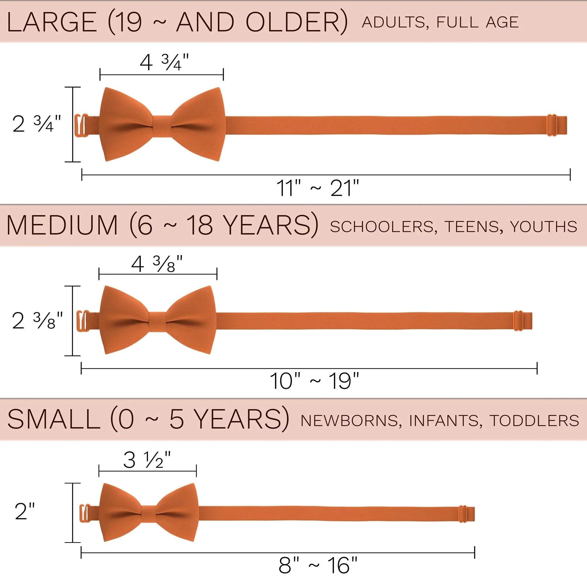 Linen Orange Bow Tie