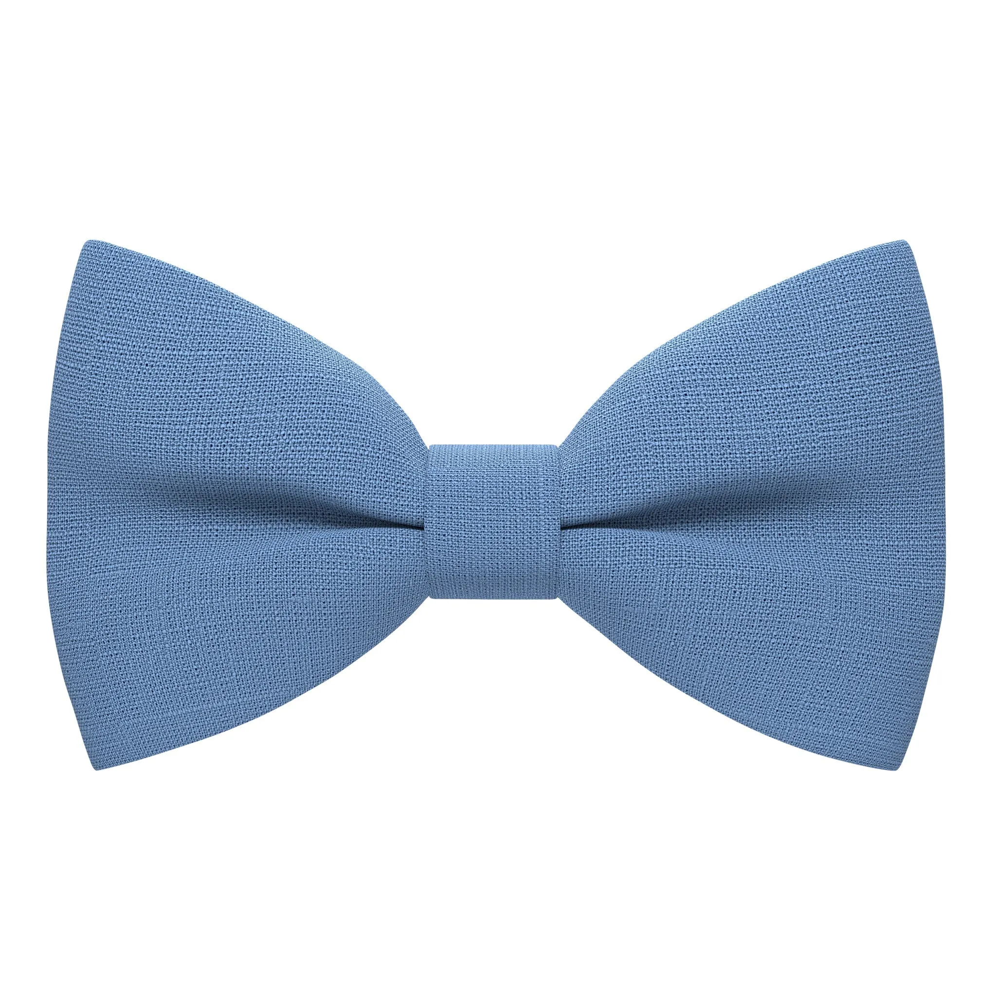 Linen Steel Blue Bow Tie