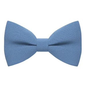 Linen Steel Blue Bow Tie