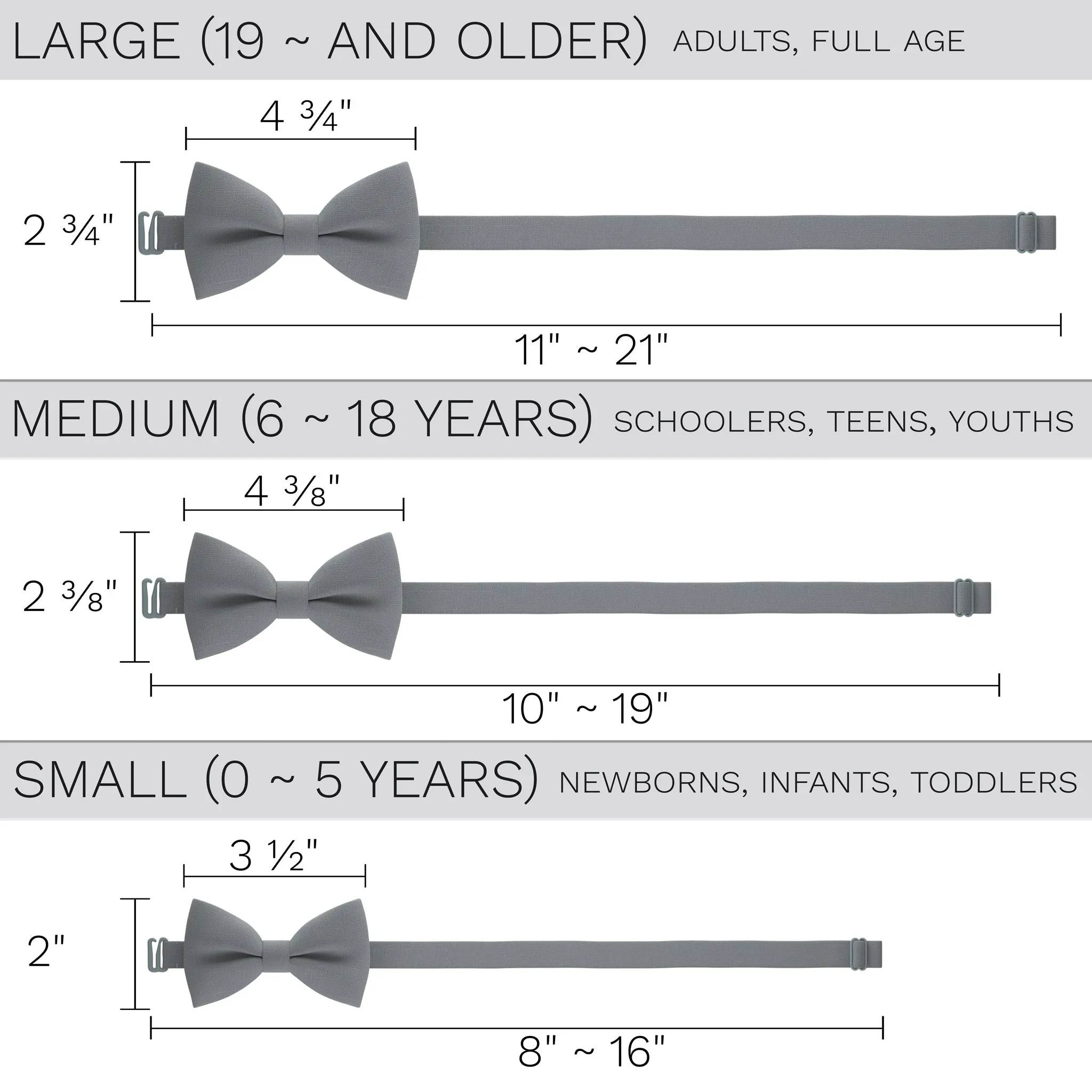 Linen Stone Grey Bow Tie